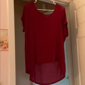 high-low magenta top